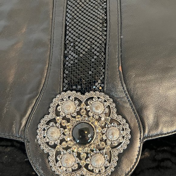 Whiting Davis Black Sequin Handbag Purse - Picture 5 of 8